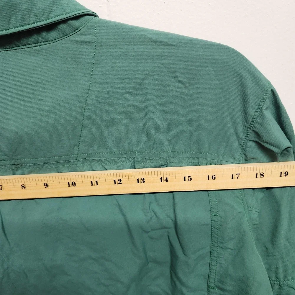 Columbia Shirt Mens ‎ Green Long Sleeve Nylon Outdoor Vented Hiking Pockets